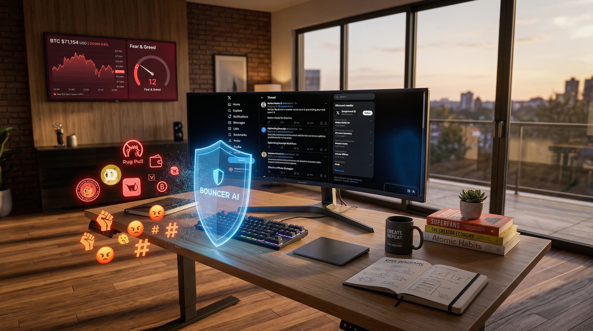 Bouncer AI X Feed Cleaner Blocks 95% Crypto Spam