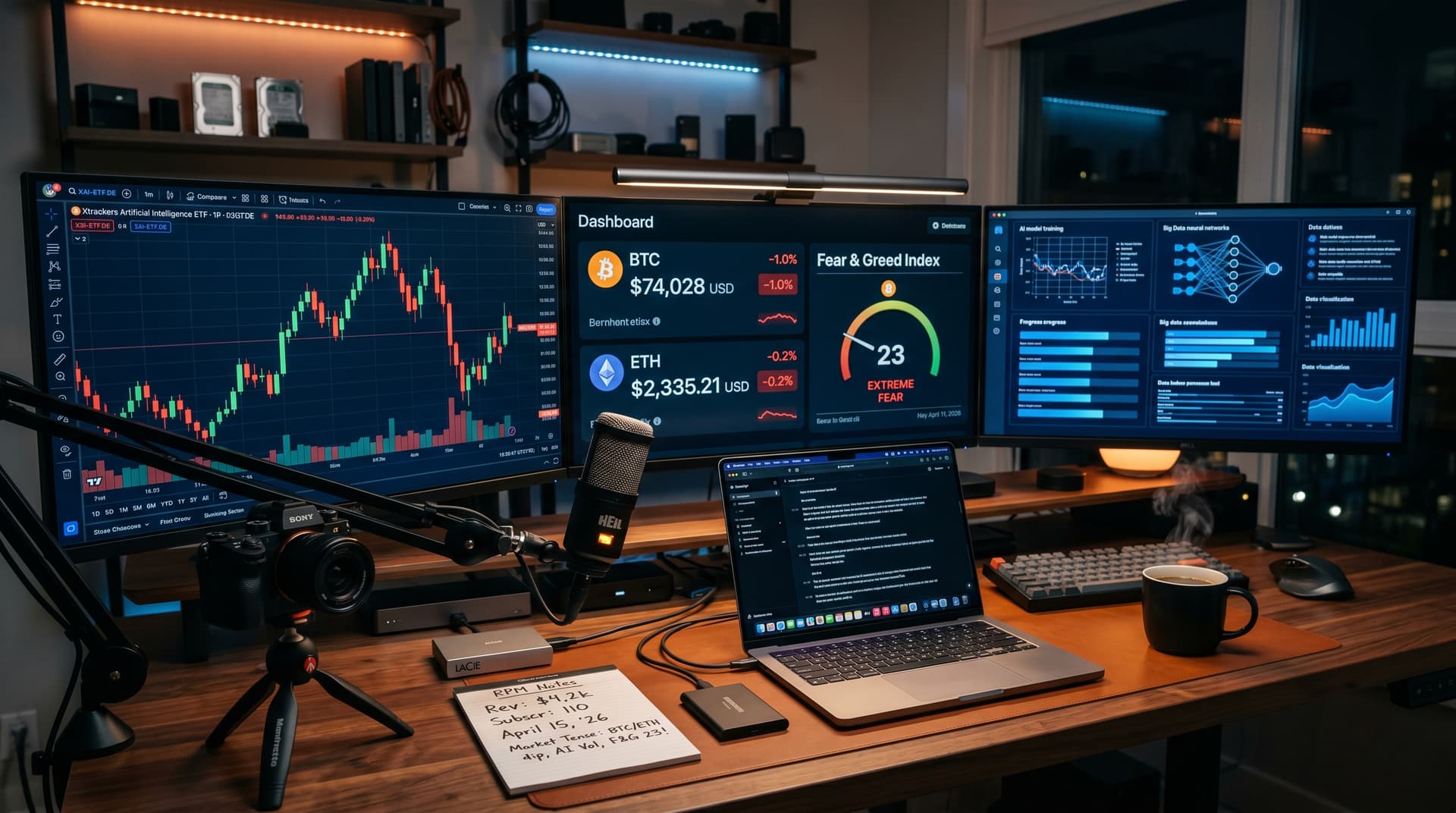 Xtrackers Artificial Intelligence ETF Launches Amid BTC $74K Dip and Fear Index at 23