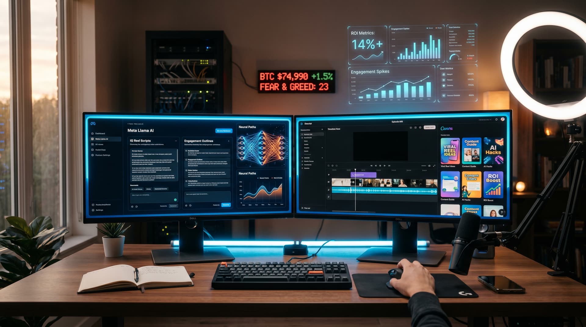 Meta AI Investments Accelerate Creator Tools as BTC Hits $74K