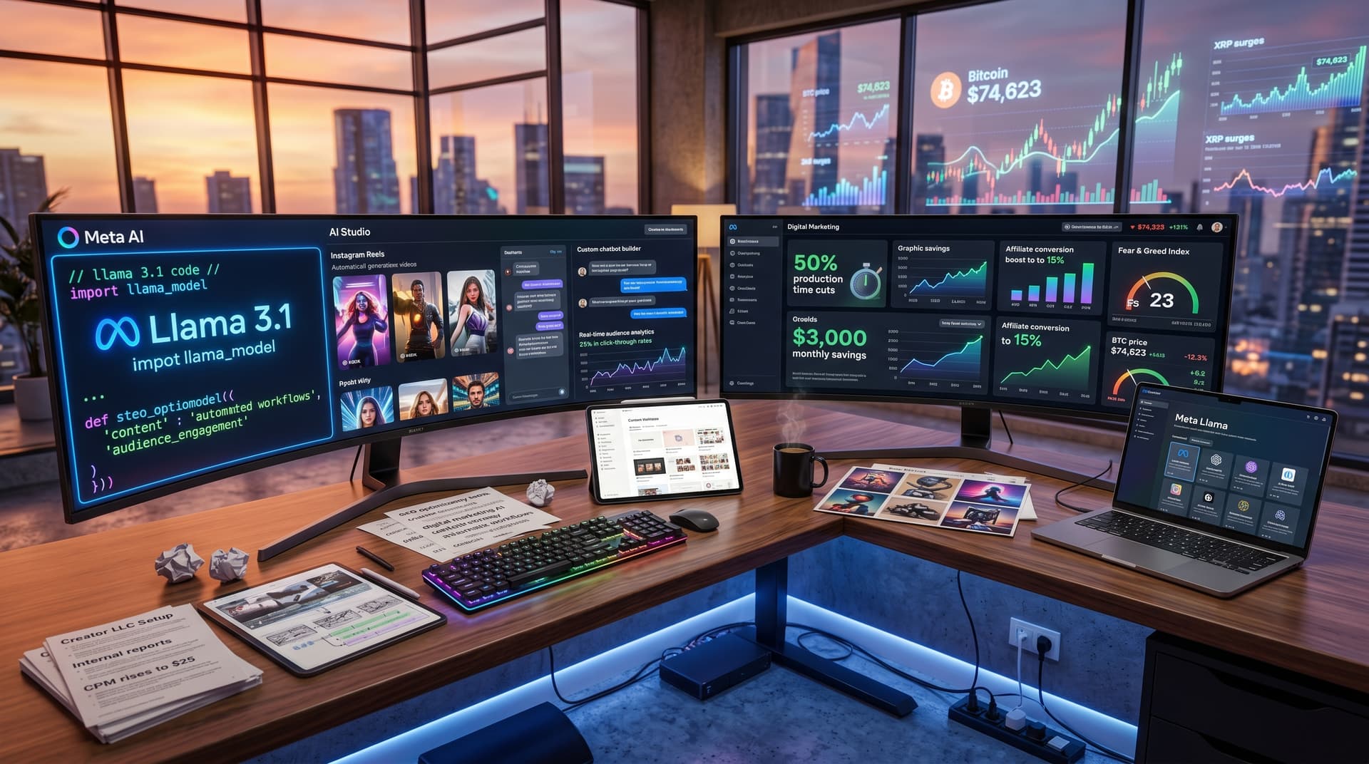 Meta AI Investments Hit $10B for Creator Tools as Fear Drops to 23